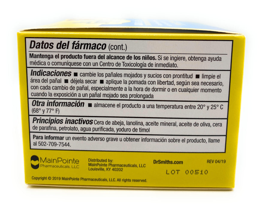 Dr. Smith's Quick Relief Diaper Ointment 10% Zinc Oxide | 8oz Jar